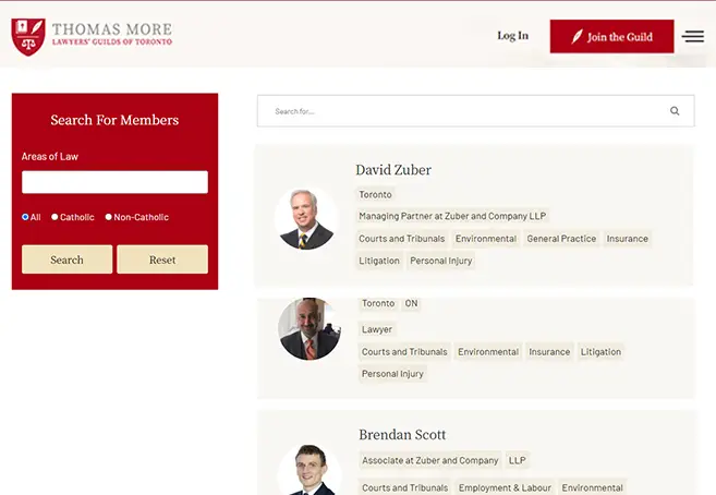 Member Profiles and Search Directory